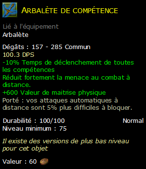 Arbalète de compétence