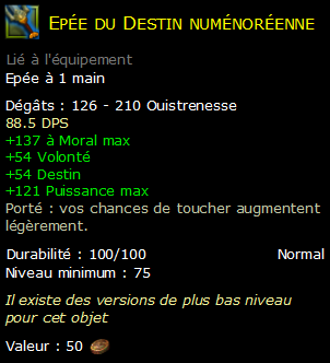 Epée du Destin numénoréenne