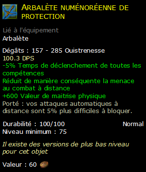 Arbalète numénoréenne de protection