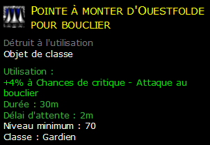 Pointe à monter d'Ouestfolde pour bouclier