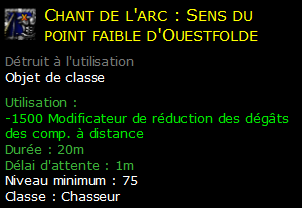 Chant de l'arc : Sens du point faible d'Ouestfolde