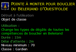 Pointe à monter pour bouclier du Beleriand d'Ouestfolde