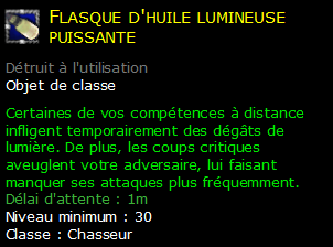 Flasque d'huile lumineuse puissante