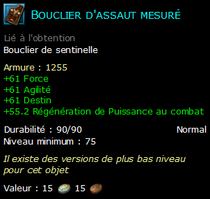 Bouclier d'assaut mesuré