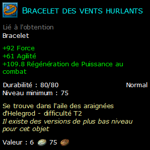 Bracelet des vents hurlants