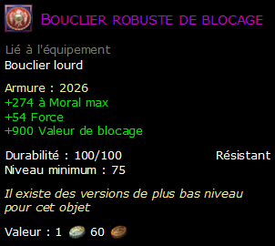 Bouclier robuste de blocage