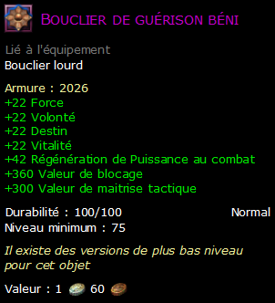 Bouclier de guérison béni