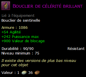 Bouclier de célérité brillant