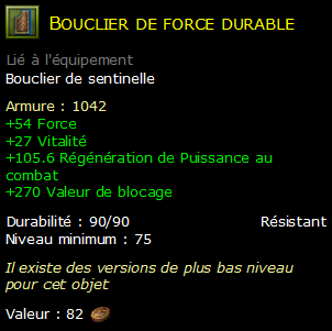 Bouclier de force durable