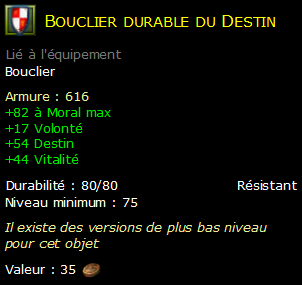 Bouclier durable du Destin