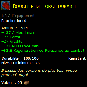 Bouclier de force durable