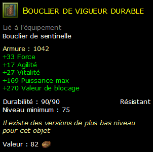 Bouclier de vigueur durable