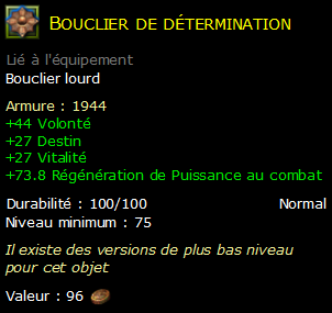 Bouclier de détermination