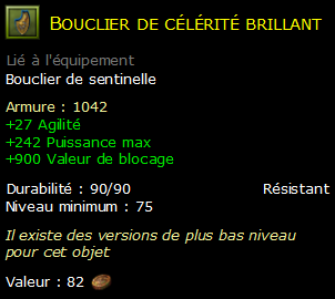 Bouclier de célérité brillant