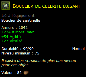 Bouclier de célérité luisant