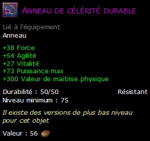 Anneau de célérité durable