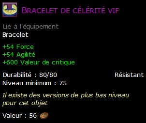 Bracelet de célérité vif