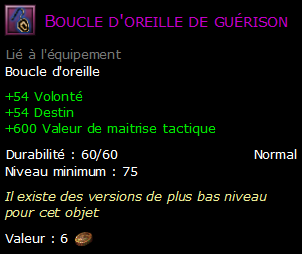 Boucle d'oreille de guérison