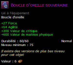 Boucle d'oreille souveraine