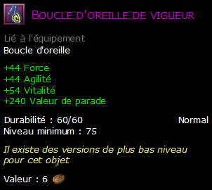 Boucle d'oreille de vigueur