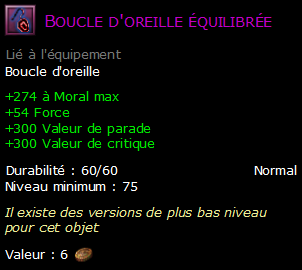 Boucle d'oreille équilibrée