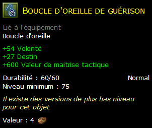 Boucle d'oreille de guérison