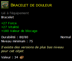 Bracelet de douleur