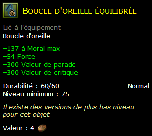 Boucle d'oreille équilibrée