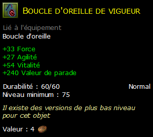 Boucle d'oreille de vigueur