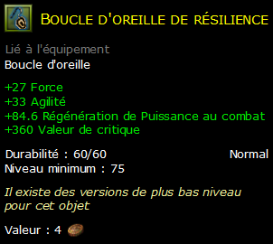 Boucle d'oreille de résilience