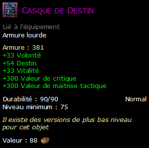 Casque de Destin