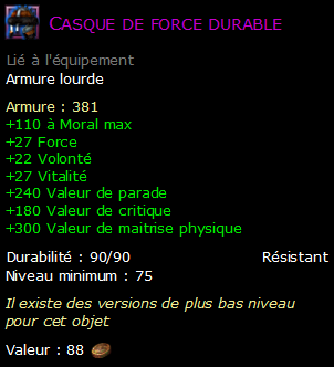 Casque de force durable