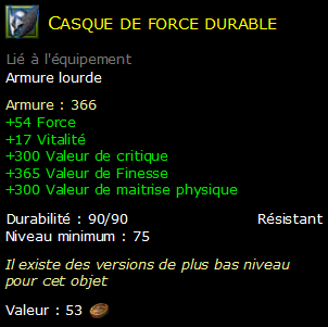 Casque de force durable