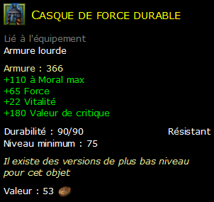 Casque de force durable