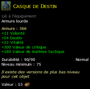 Casque de Destin