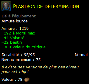 Plastron de détermination