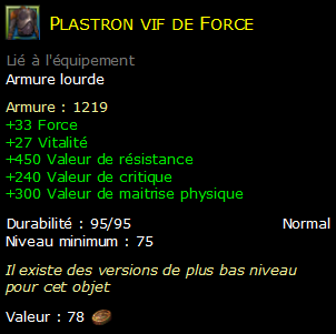 Plastron vif de Force