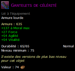 Gantelets de célérité