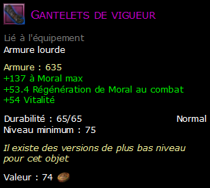 Gantelets de vigueur