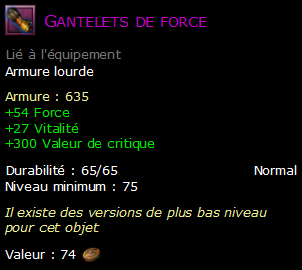 Gantelets de force