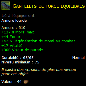 Gantelets de force équilibrés