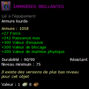 Jambières brillantes