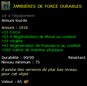 Jambières de force durables