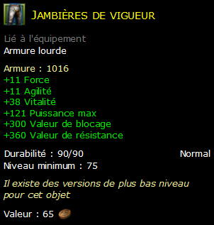 Jambières de vigueur