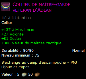 Collier de maître-garde vétéran d'Adlan