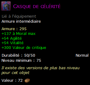 Casque de célérité