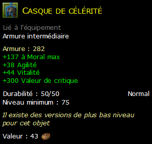 Casque de célérité