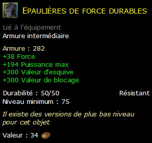 Epaulières de force durables