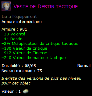 Veste de Destin tactique