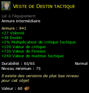 Veste de Destin tactique